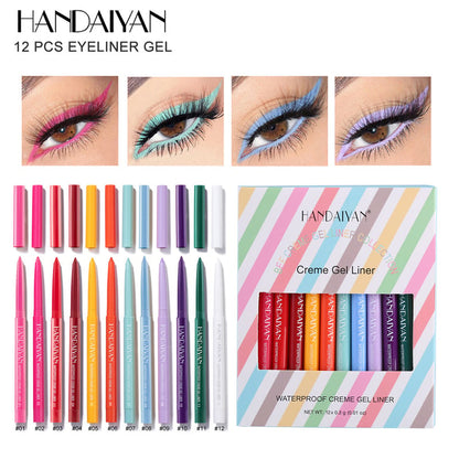 20 PCS Multi-Color Waterproof Long-Lasting Eyeliner Pencil Set