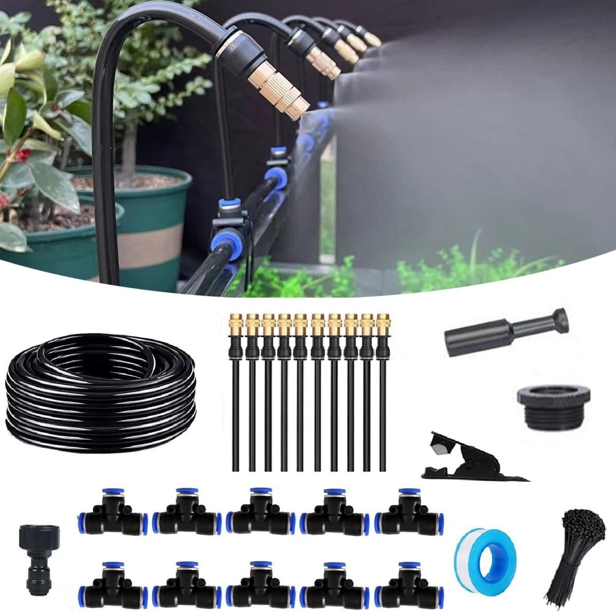 🌱💧 Automatic Garden Irrigation System – 360° Adjustable, Misting, Water-Saving, Complete Set ✨