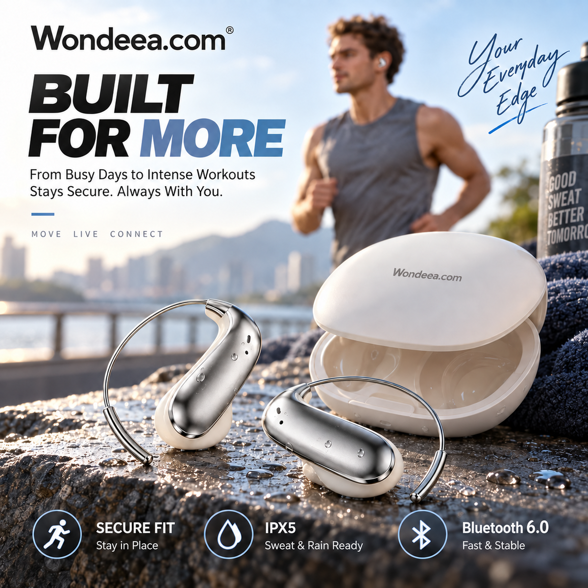 💥Bluetooth 6.0 Earbuds – 4.2g ultra-light, barely there feel. 48H playtime, IPX5 sweatproof. Perfect for runs & daily listening. ⚡✨