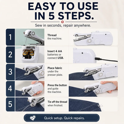 🧵 Mini Electric Sewing Machine – Lightweight, Portable & Easy to Use! ✨