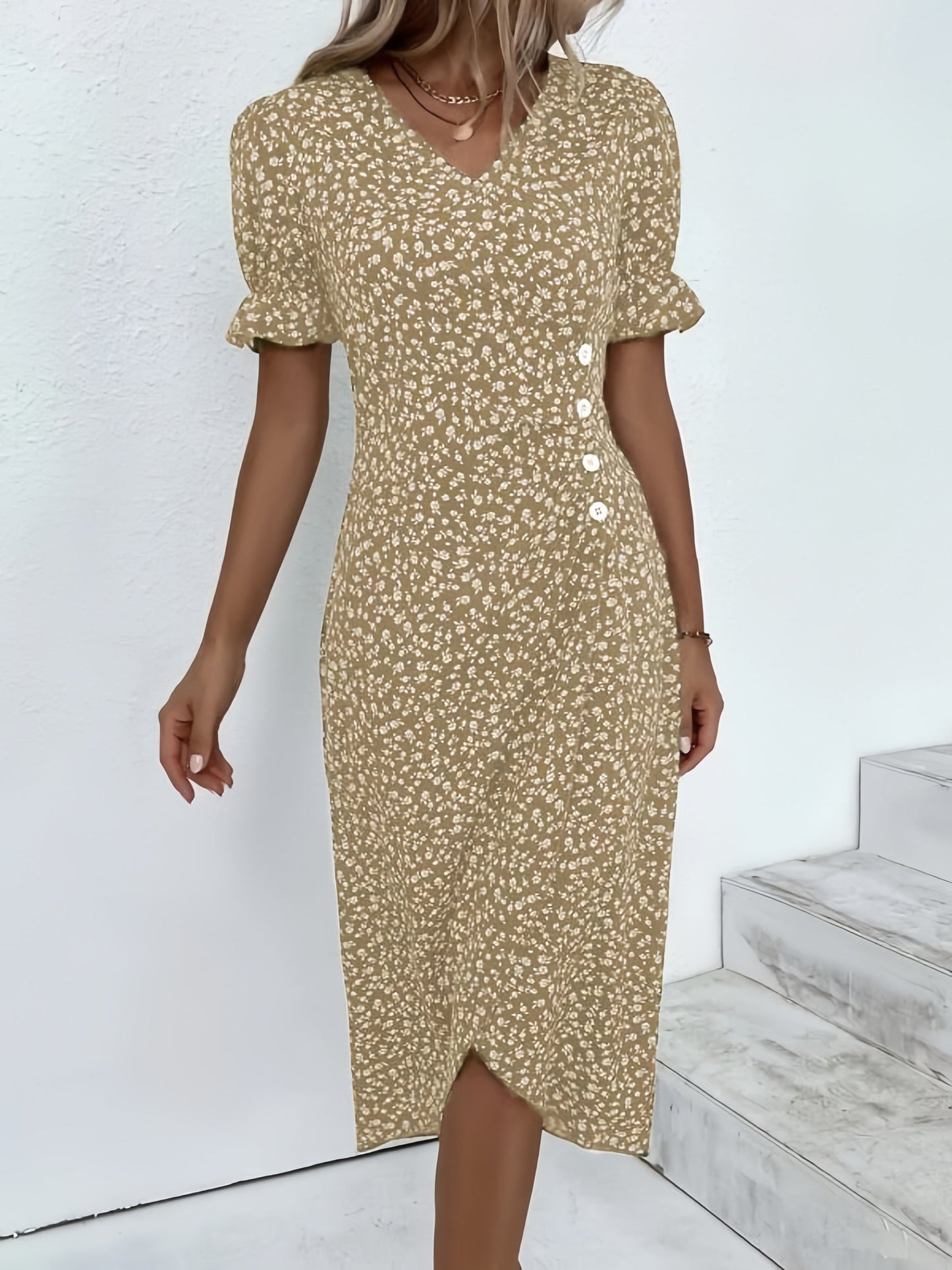 🌷Women's Floral V-neck Printed Dress