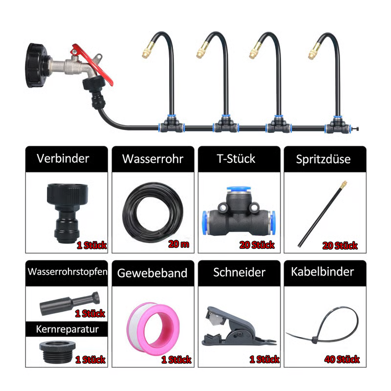 🌱💧 Automatic Garden Irrigation System – 360° Adjustable, Misting, Water-Saving, Complete Set ✨