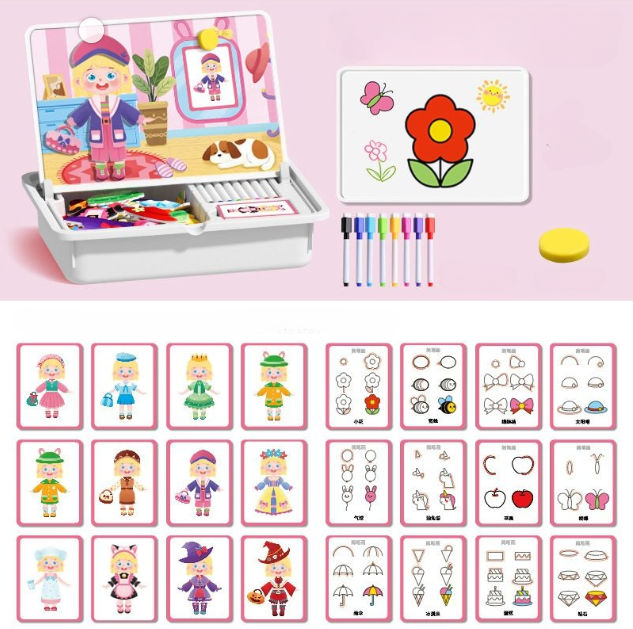 🎉 Magnetic Puzzle Dress-Up Game Children's Double-Sided Educational Toy Portable Preschool Learning Toy