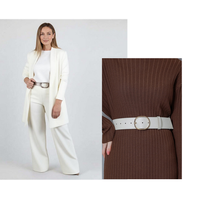 Elegant 3-piece Set Including Long Cardigan, Top And Pants💞