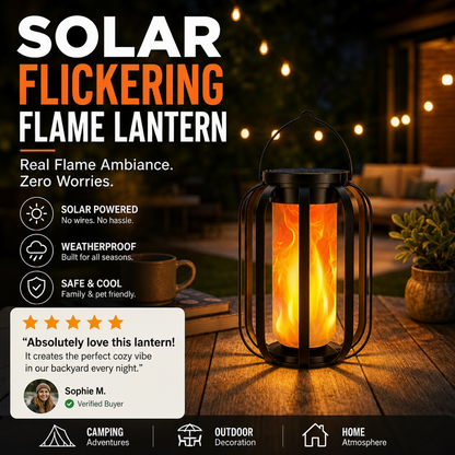 🔥🏮Must-have item for warm ambient vibes！✨️Solar Flickering Flame Lantern