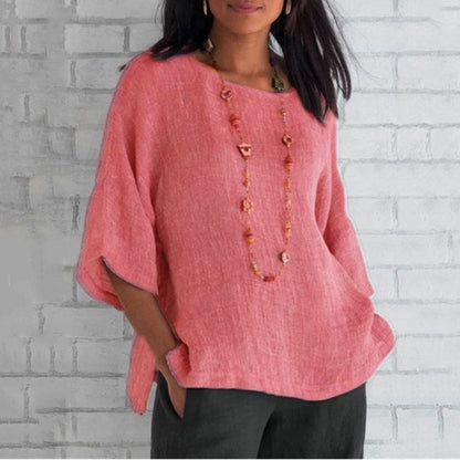 🔥Fashion Solid Color Cotton Linen Top
