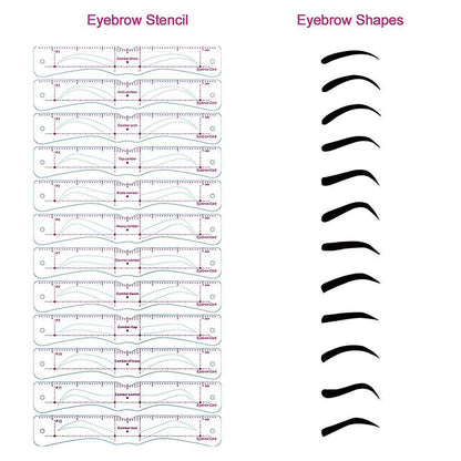 12PCS Eyebrow Stencil Kit with Headband