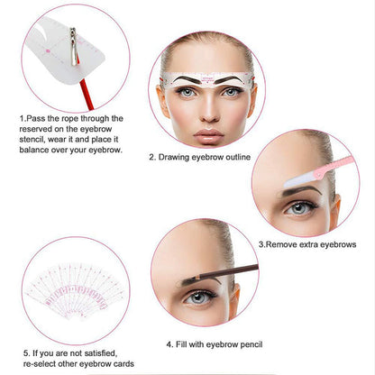 12PCS Eyebrow Stencil Kit with Headband
