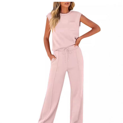 💖Women's Casual Sleeveless Top and Drawstring Pants 2-Piece Set