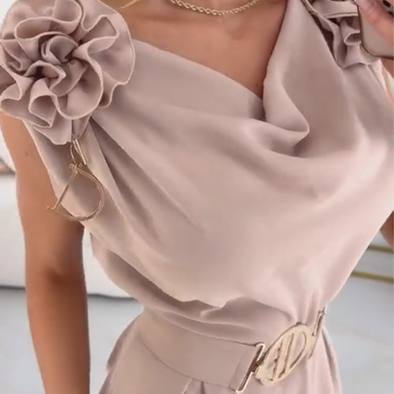 🔥Women's Floral-Embellished Sleeveless Jumpsuit