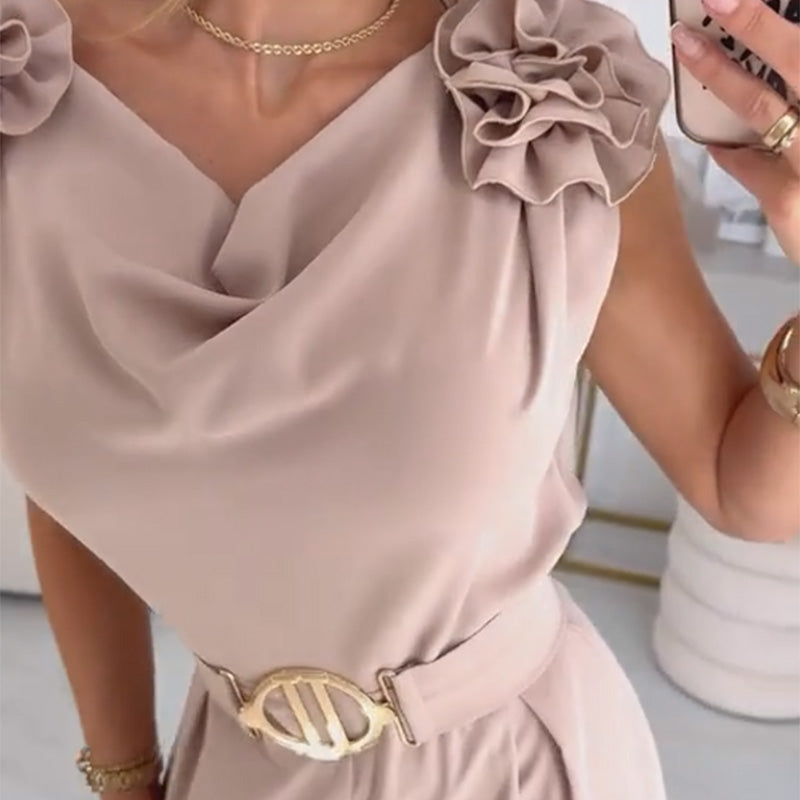 🔥Women's Floral-Embellished Sleeveless Jumpsuit