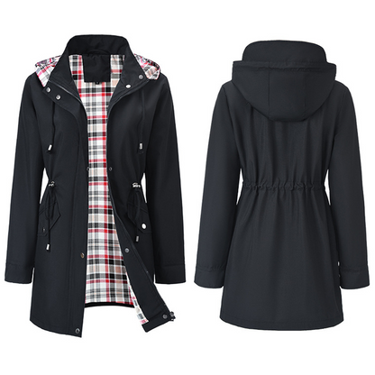 Women Waterproof Long Hooded Trench Coats