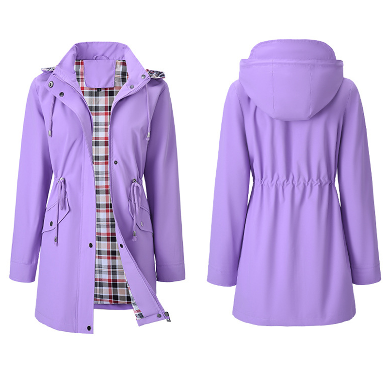 Women Waterproof Long Hooded Trench Coats