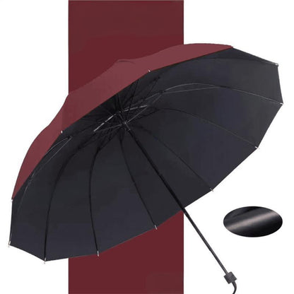 12-Rib Large Foldable Windproof Umbrella