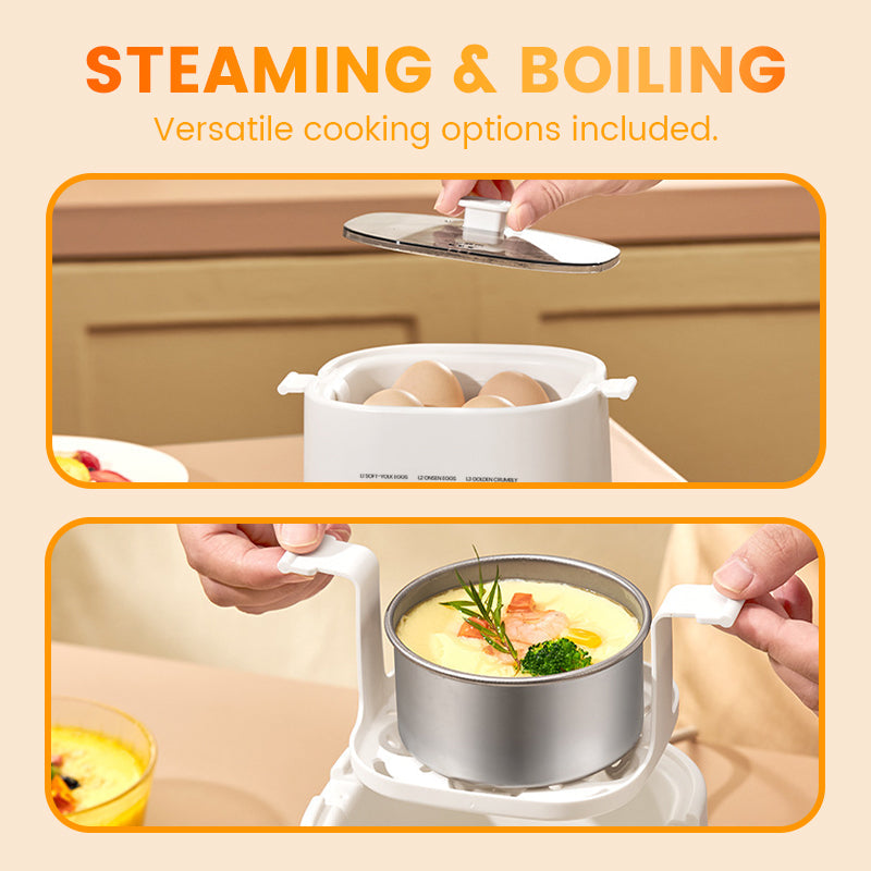 Mini Multi-Functional Egg Cooker Set with Smart Touch Panel