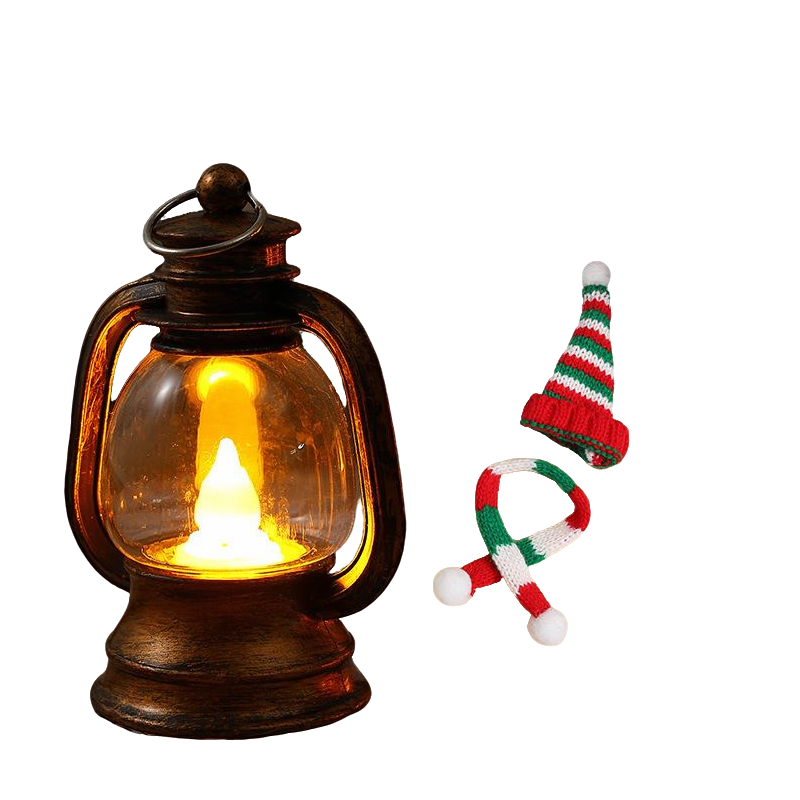 Mini Snowman Lantern with Hats and Scarves