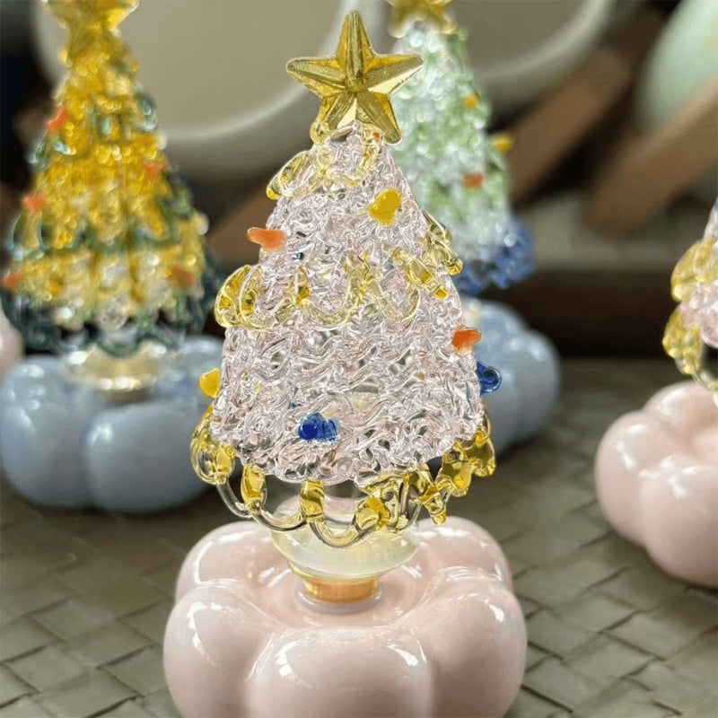 Handmade Glass Rotatable Christmas Tree Ornaments
