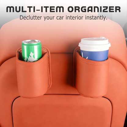 🚗🧺Clip-On PU Leather Car Cup Holder & Organizer