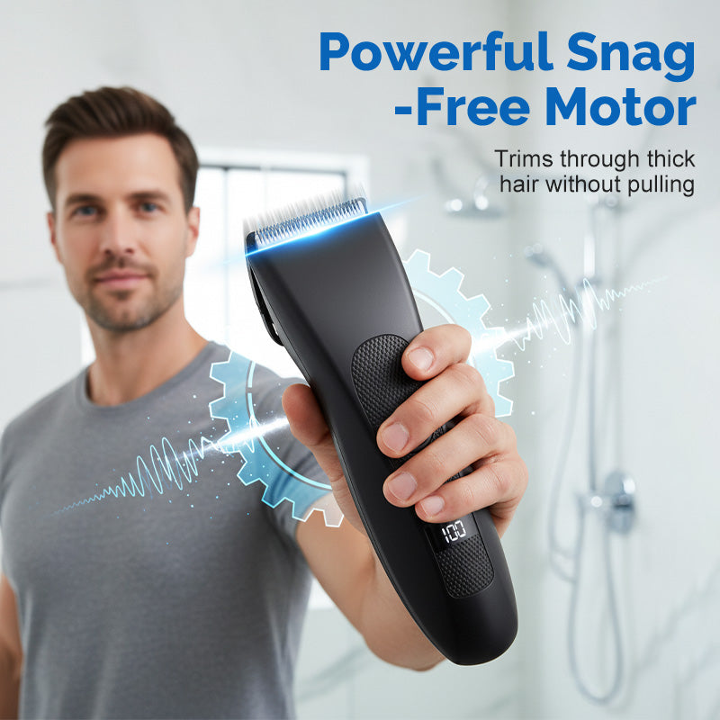 ✂️ Men's Digital Body Trimmer – L-Shaped Safety Blade, LED Display & 90-Min Runtime ✨