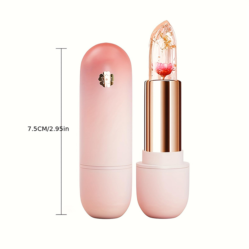 ❣️Buy 1 Get 1 Free❣️Flower Clear Jelly Lipstick With Temperature Change Color
