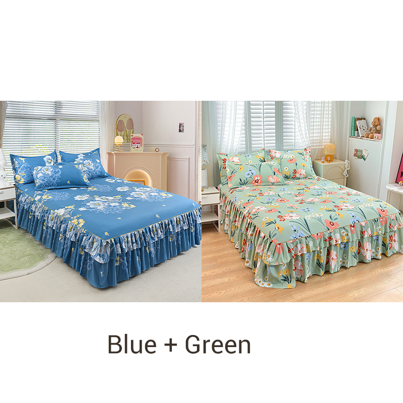 🛏️ 3-Piece Ruffled Bed Skirt Set – Elegant Design, Easy Fit & Complete Coverage 🛌