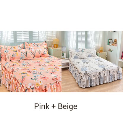 🛏️ 3-Piece Ruffled Bed Skirt Set – Elegant Design, Easy Fit & Complete Coverage 🛌