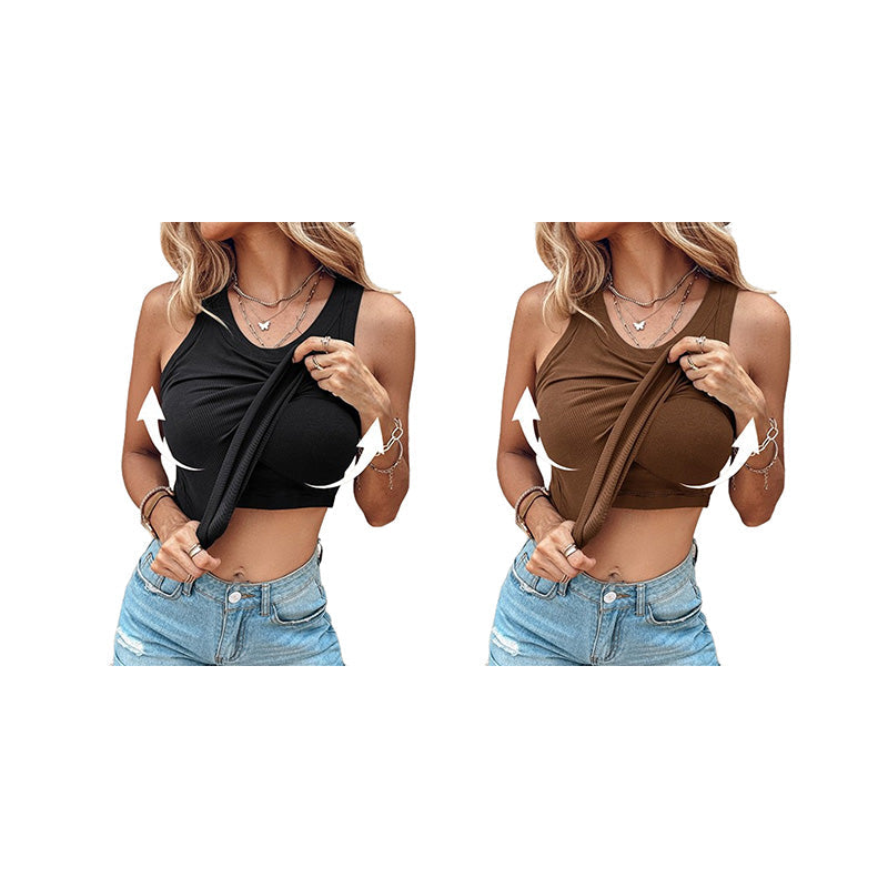 ⚡50K+ SOLD!🔥Women's Ribbed Tank Top with Shelf Bra
