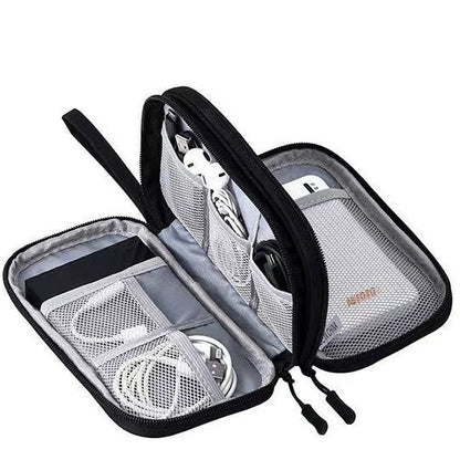 Portable Double-Layer Electronics Organizer Travel Bag