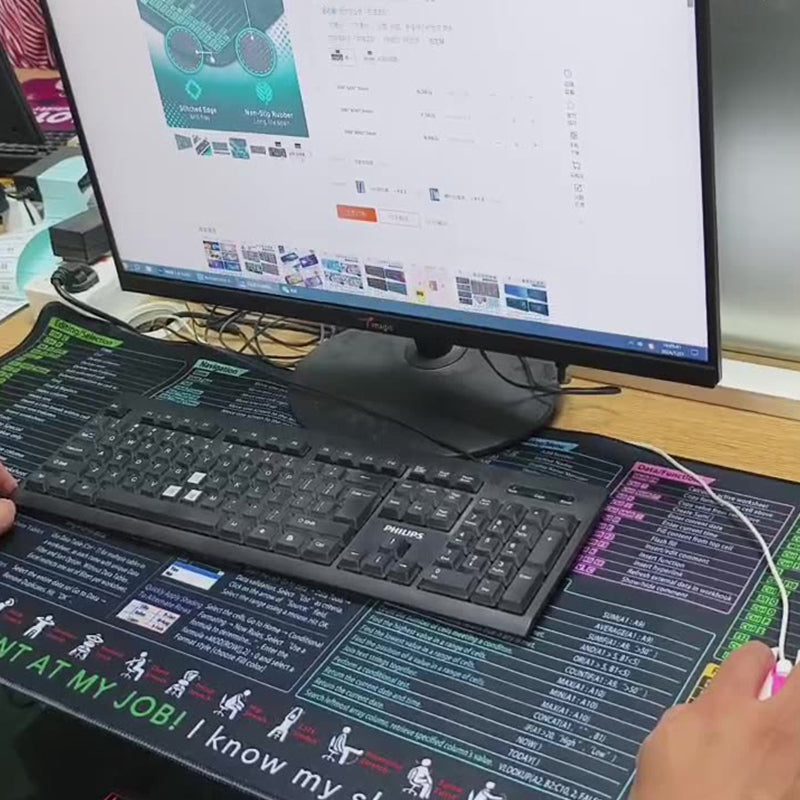 Stain-Resistant Anti-Slip Shortcut Desk Pad for Office