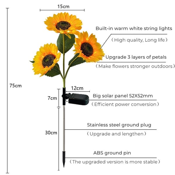🌻 Realistic & Weatherproof | 2026 Hot Sale Solar Sunflower | IP65 Outdoor Decor ✨