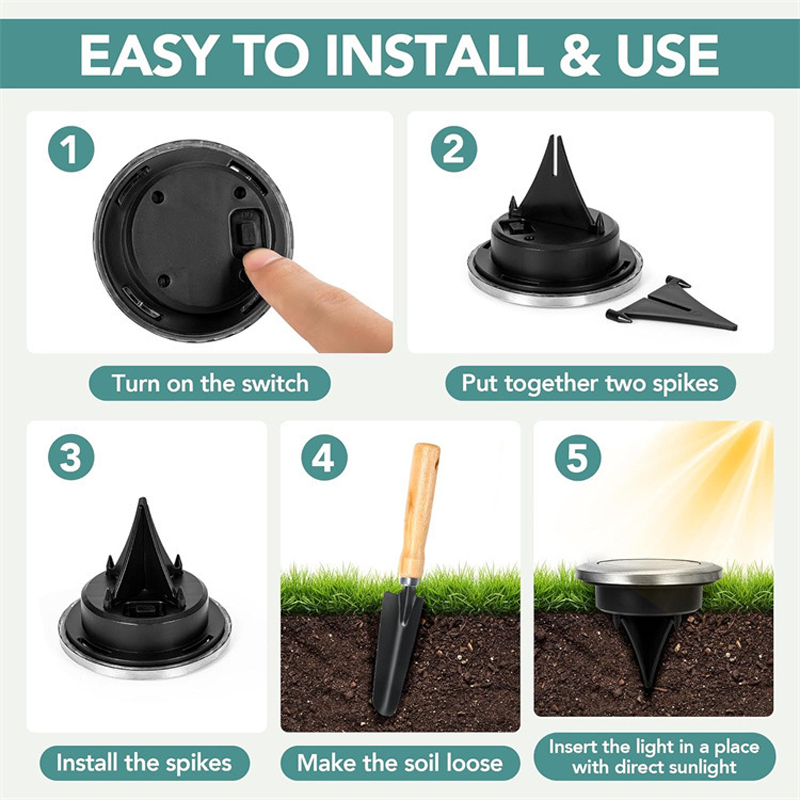 Outdoor Waterproof Solar Ground Light - 2 Pack/Set🏡💡