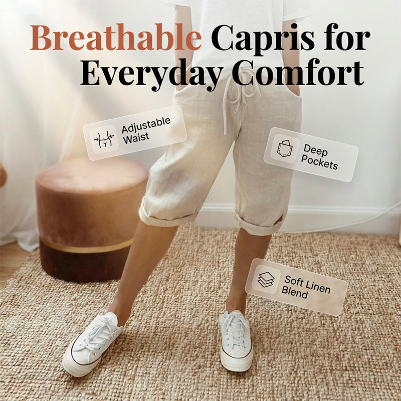 ⏳Time-Limited Special⏰Women's Casual Cotton Linen Capris