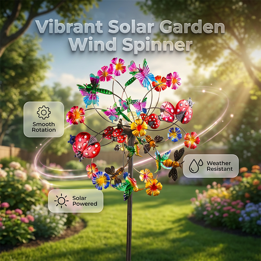 🌸🎡 Solar-Powered Wind Spinner for Garden