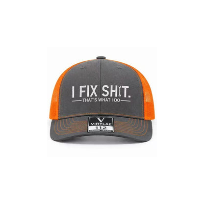 🔥Mesh Back Trucker Cap with "I Fix Shit" Embroidery – Breathable Outdoor Sun Hat🧢☀️