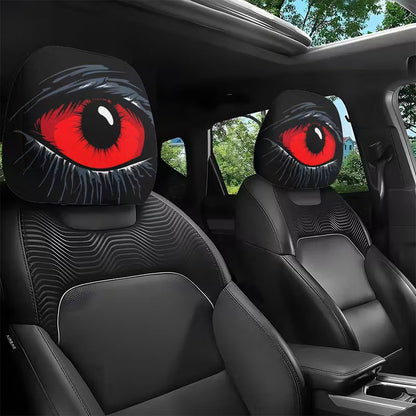 Spooky Red Eye Car Headrest Cover