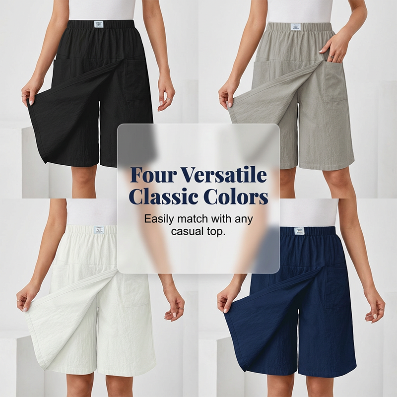 🔥Women's Casual Elastic Waist Wrap Skort