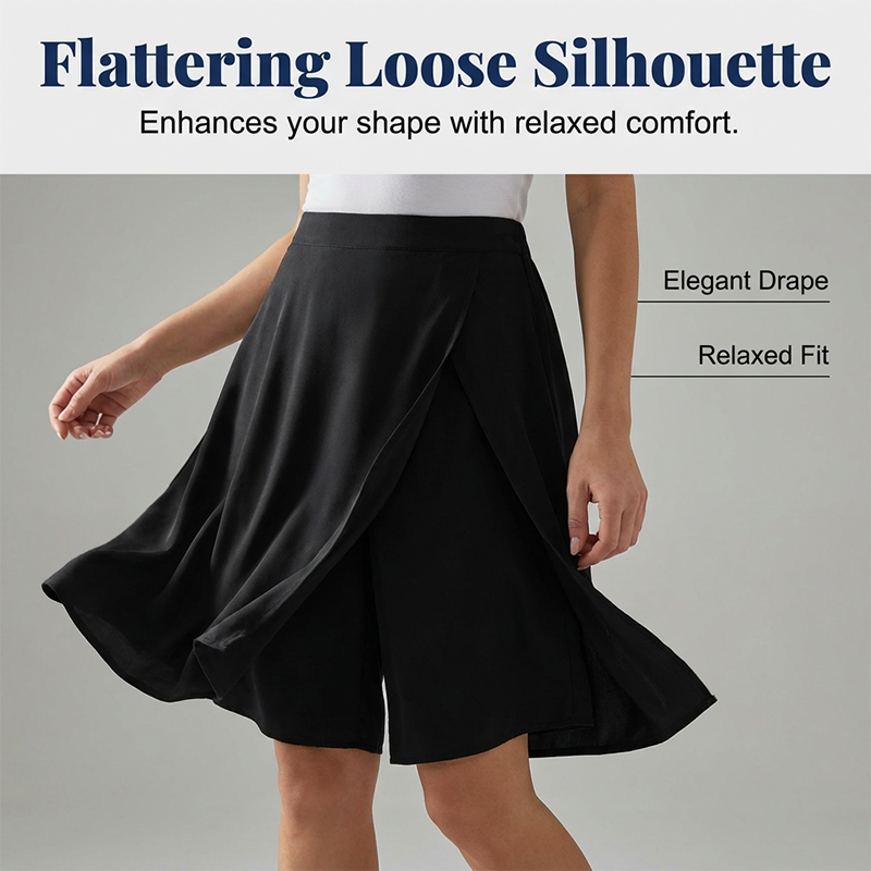 🔥Women's Casual Elastic Waist Wrap Skort