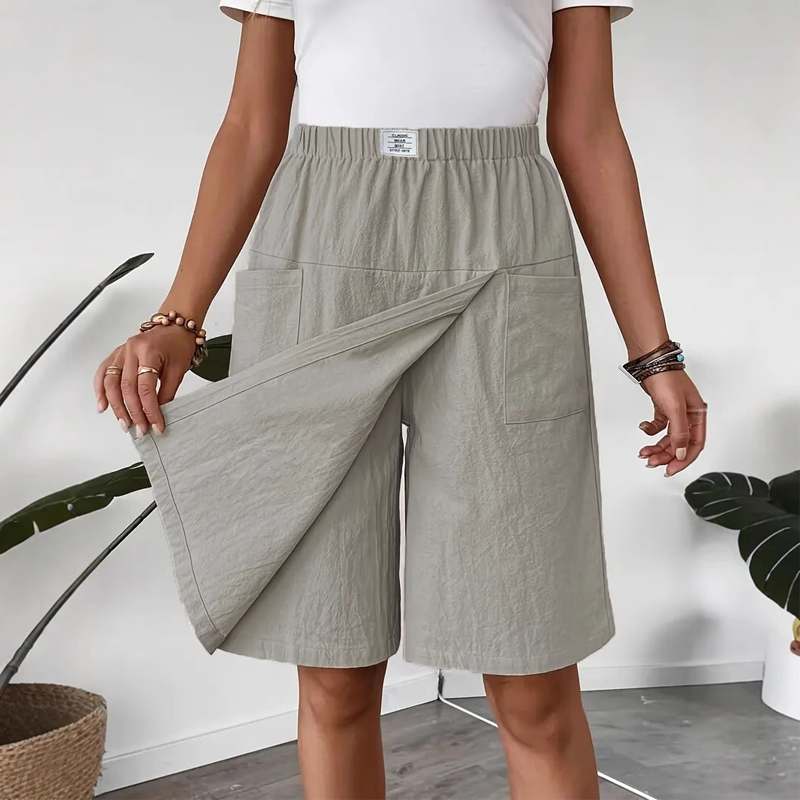 🔥Women's Casual Elastic Waist Wrap Skort