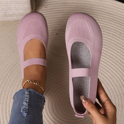 👟Breathable Knit Flats – Soft as clouds, anti‑slip sole. Walk for hours, feet stay cool & fresh. Your new favourite! 🌸✨