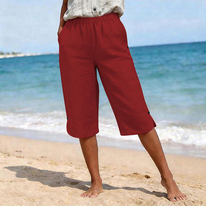 Women's Breathable Summer Casual Capri Pants