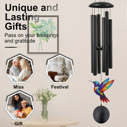 🎵Vintage Metal Memorial Wind Chimes – Soothing Melody, Rust-Resistant Aluminum, Retro Design ✨