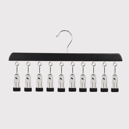Multi-Clip Wooden Hanger for Closet Organization👔