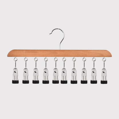 Multi-Clip Wooden Hanger for Closet Organization👔