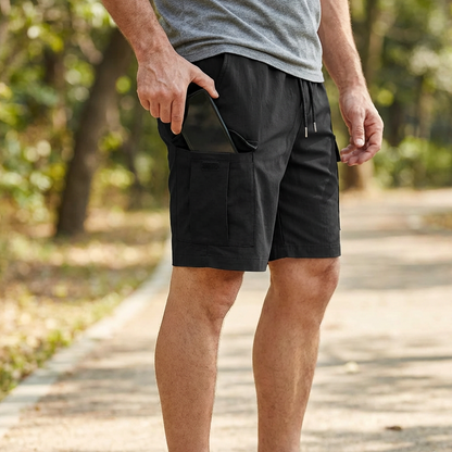 Men's Cargo Shorts – Drawstring Waist, Multi-Pocket & Relaxed Straight Fit