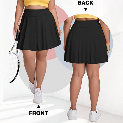 Women's High Waisted Plus Size Tennis Skirt with Pockets