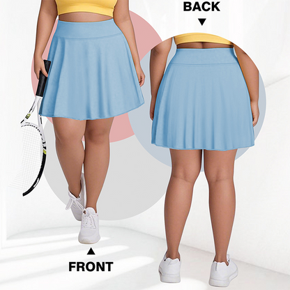 Women's High Waisted Plus Size Tennis Skirt with Pockets