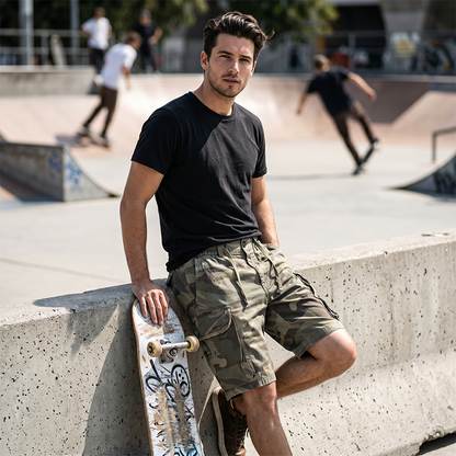🩳 Men's Casual Relaxed Fit Cargo Shorts – Multi-Pockets, Breathable, Rugged 🌲