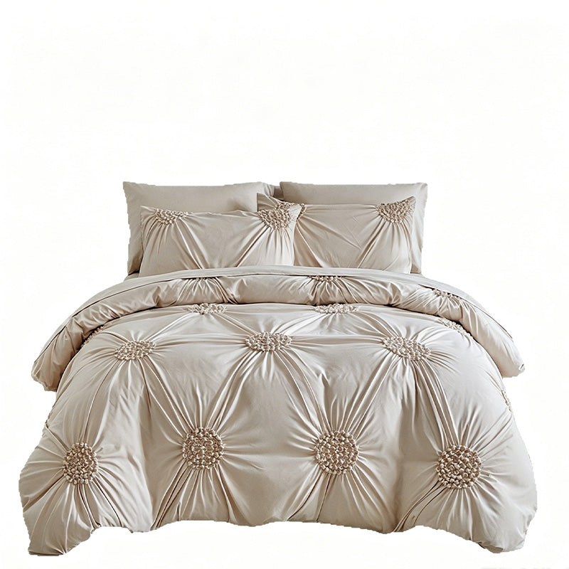 🛏️ ☁️Elegant Pinch Pleat Duvet Cover Set