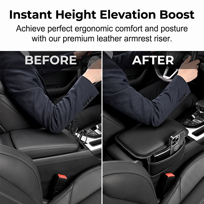 🚗Car Center Console Armrest Cover with Side Storage Pockets, Soft Protective Cushion Organizer