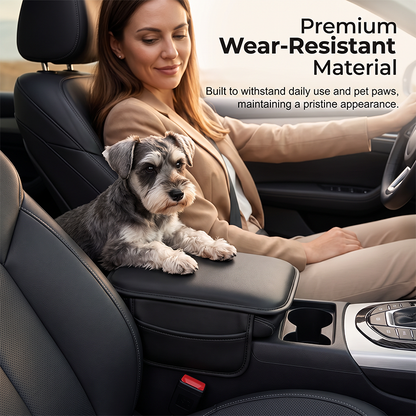 🚗Car Center Console Armrest Cover with Side Storage Pockets, Soft Protective Cushion Organizer
